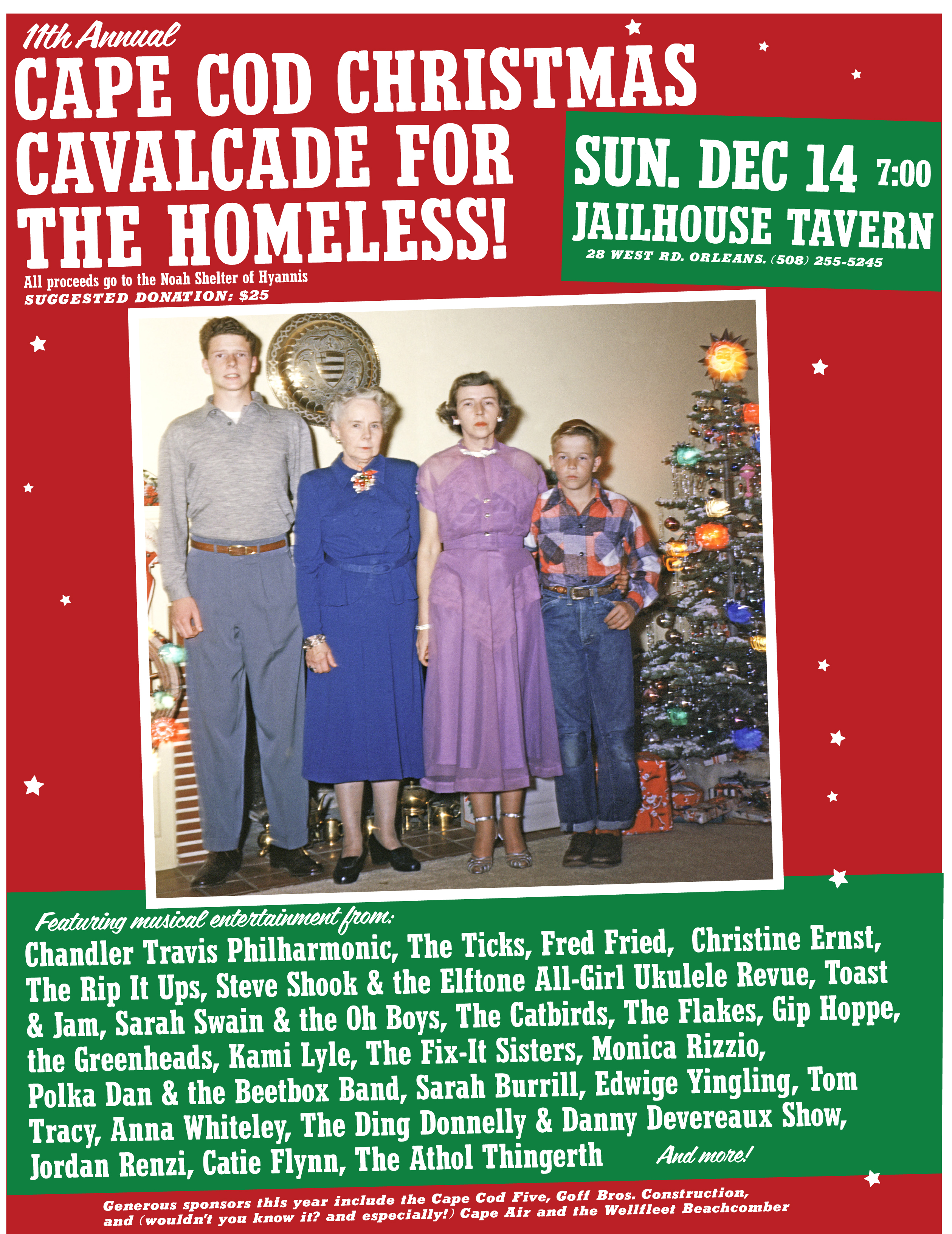 11th Annual Cape Cod Christmas Cavalcade Benefit for the Homeless December 14, 2014 at Old